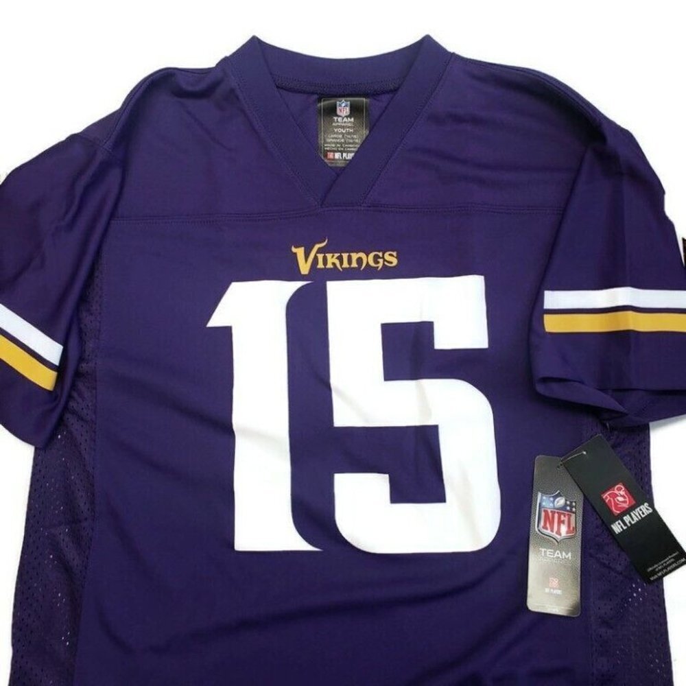 NFL Minnesota Vikings 2 Sided Jersey Youth Boys XL Greg Jennings #15 Purple